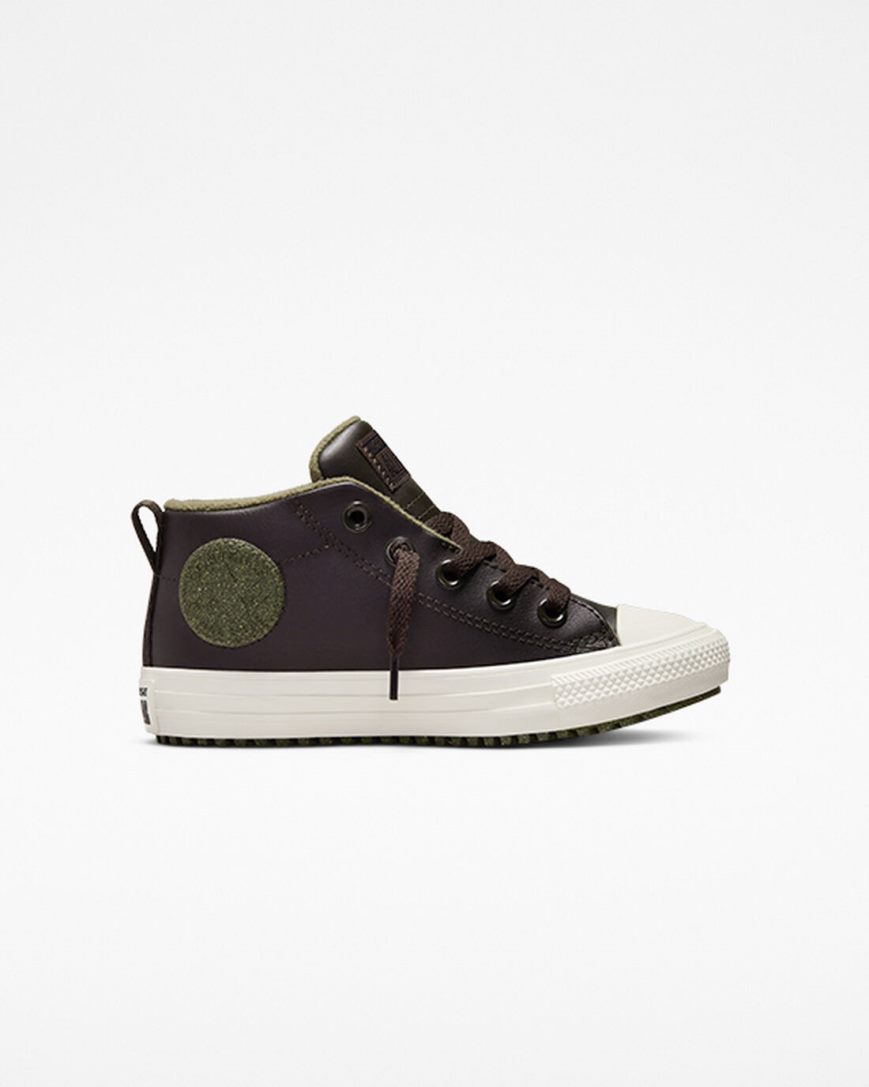 Zapatillas Altas Converse Chuck Taylor All Star Street Boot Cuero Niño Marrones | PE 52W4PL